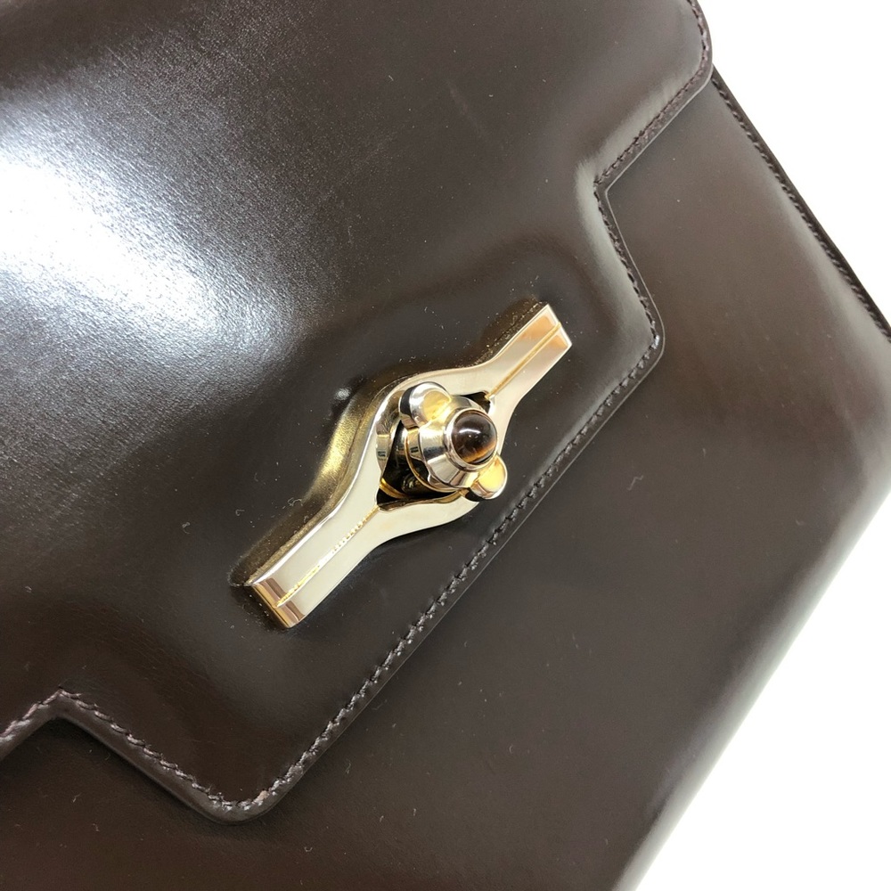 Gucci brown leather box handbag with Opal stone - Picture 5 of 10